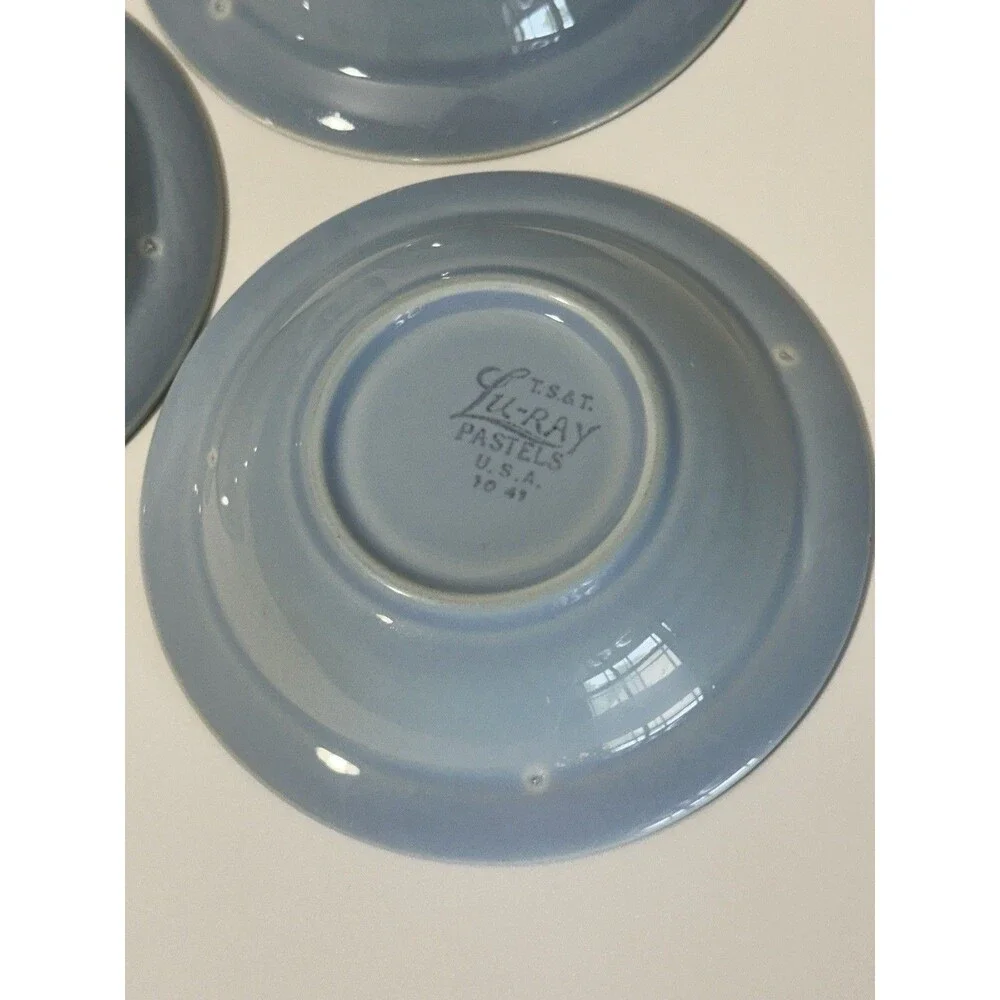 Set of 3 Vintage Lu-Ray Pastels 5.25” Dessert or Fruit Bowls Blue